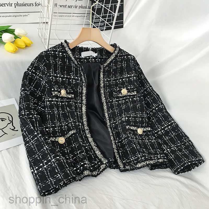 Women Jackets Coats tweed Hong Kong style outerwear for off-season wearing internet famous fried street jackets