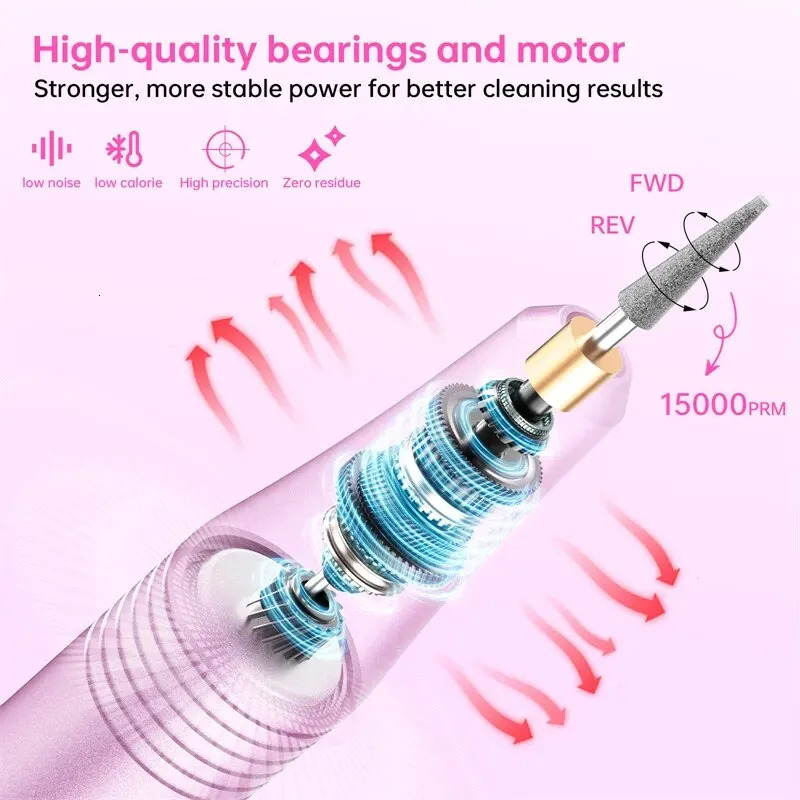Electric Nail Drill Polish Machine for Acrylic Gel Nails Professional Manicure Pedicure Nail Polish Tools with 6 Nail Drill Bits 240627