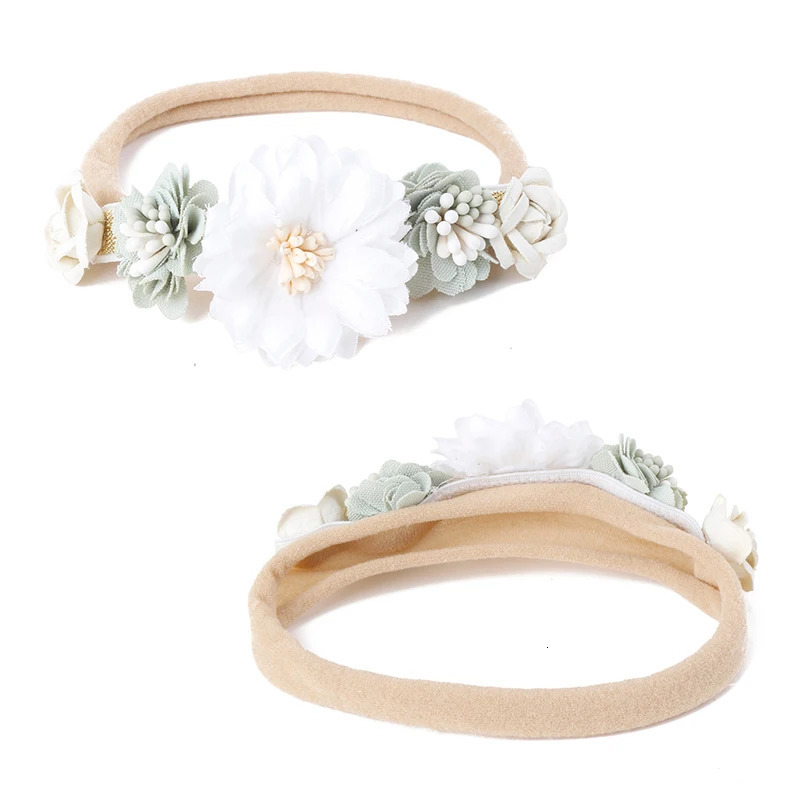3pcsset Baby Girl Headband born Elastic Flower Toddler Hair Band Kids Headwear Nylon Soft Hairbands Child Accessories 240625