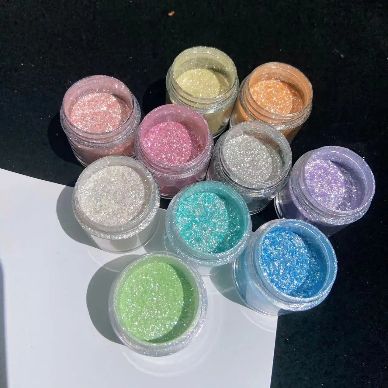 10Colors Sparkly Nail Glitter Powder Rainbow Crystal Diamond Pigment Dust Holographic DIY Manicure Chrome Nails Art Decoration 240627