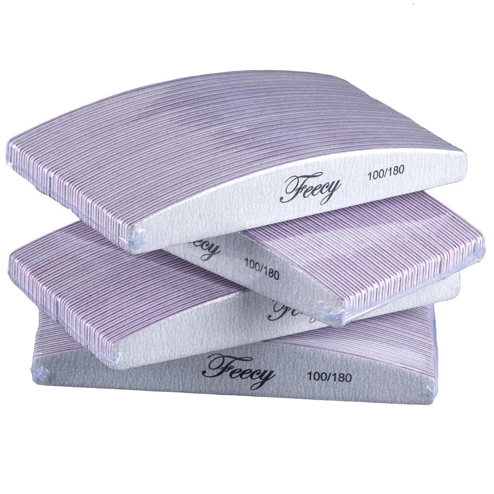 10Pcs/Lot Nail File Buffer Double Side Nail Files Buffer 80/100/150/180/240 Grit Limas Trimmer Lime Nail Art Ongle Manicure Tool 240627