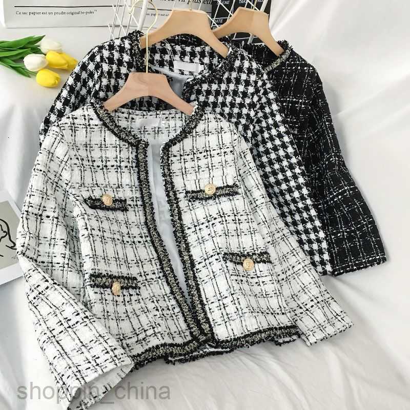 Women Jackets Coats tweed Hong Kong style outerwear for off-season wearing internet famous fried street jackets