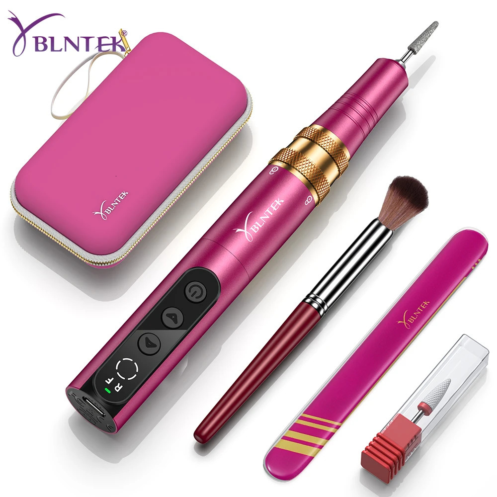 YBLNTEK Electric Cordless Nail Drill Kit 35000RPM Nail Drill Machine for Gel Acrylic Nails Manicure Pedicure Polishing With Bag 240627