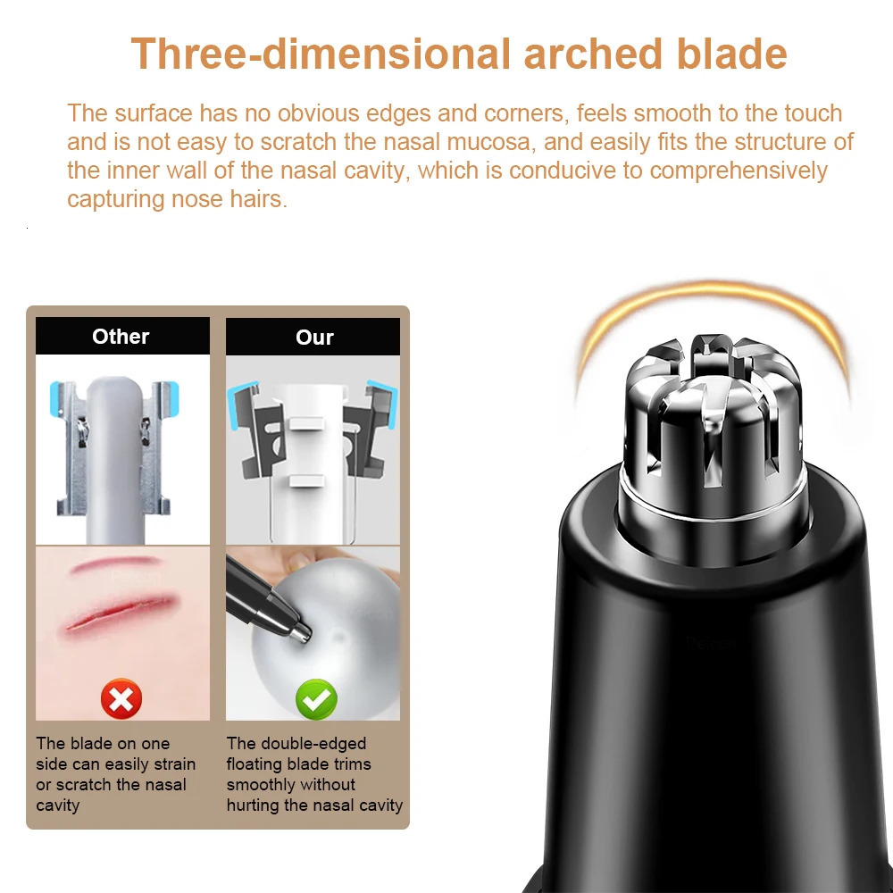 Nose Hair Trimmer Rechargeable Trimmer for Men Nose Hair Removal Painless Nose Trimmer for Ears Electric Nose Hair Clipper 240627