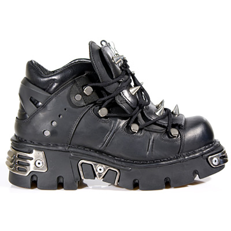 Comfortable Fashion Leather Motorcycle Boots Men Women Height Increasing Leisure Popular Ankle Shoes Gothic Punk Platform High-Top Daddy Shoes