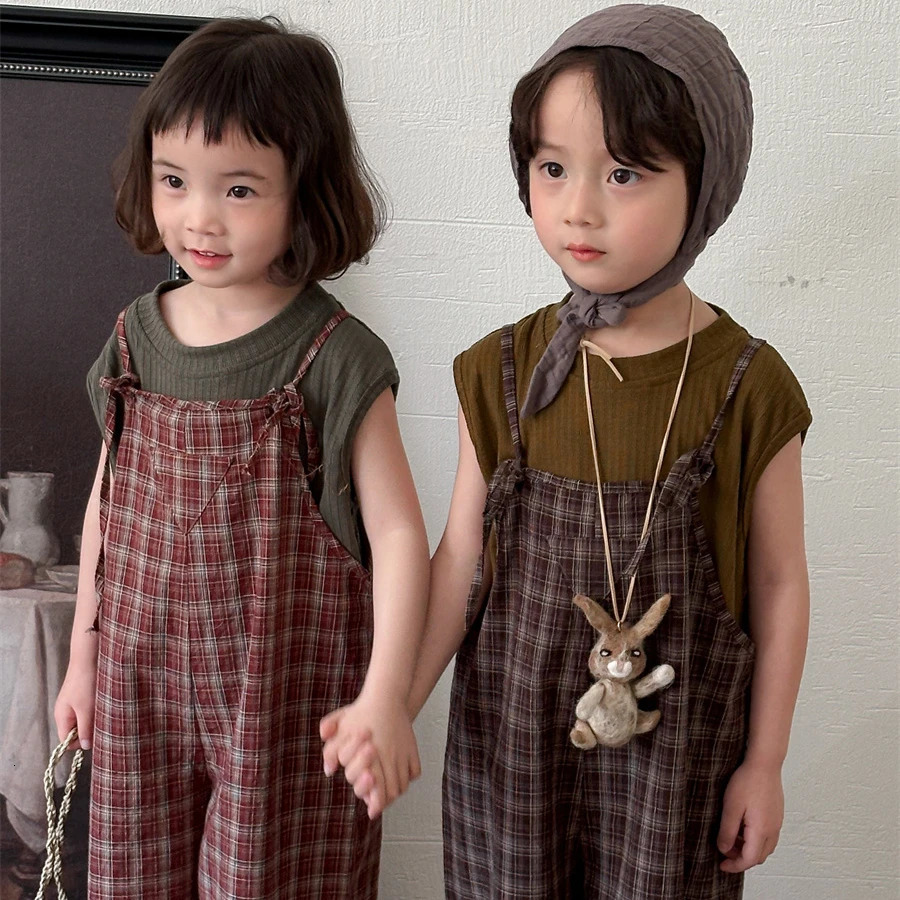 Kids Cotton Vest Tops 1 To 8 Years Baby Boys Girls Summer Clothes Childrens Pullover Summer Toddler Sleeveless Tees 240627