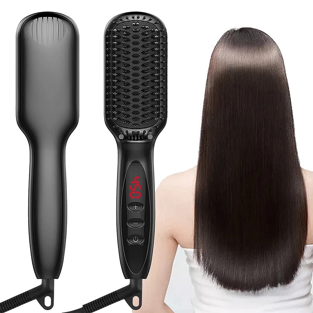 Hot Comb Electric Brushes Straightener Hair Anti-scalding Ceramic Beard Straightening Brush F628-29