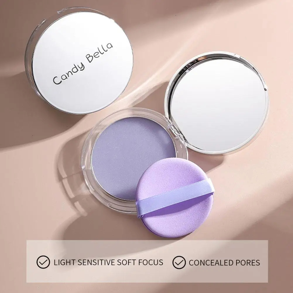 Lavender Pressed Powder Matte Powder Lasting Oil Control Full Coverage Face Compact Setting Powder Makeup Foundation Cosmetics 240627