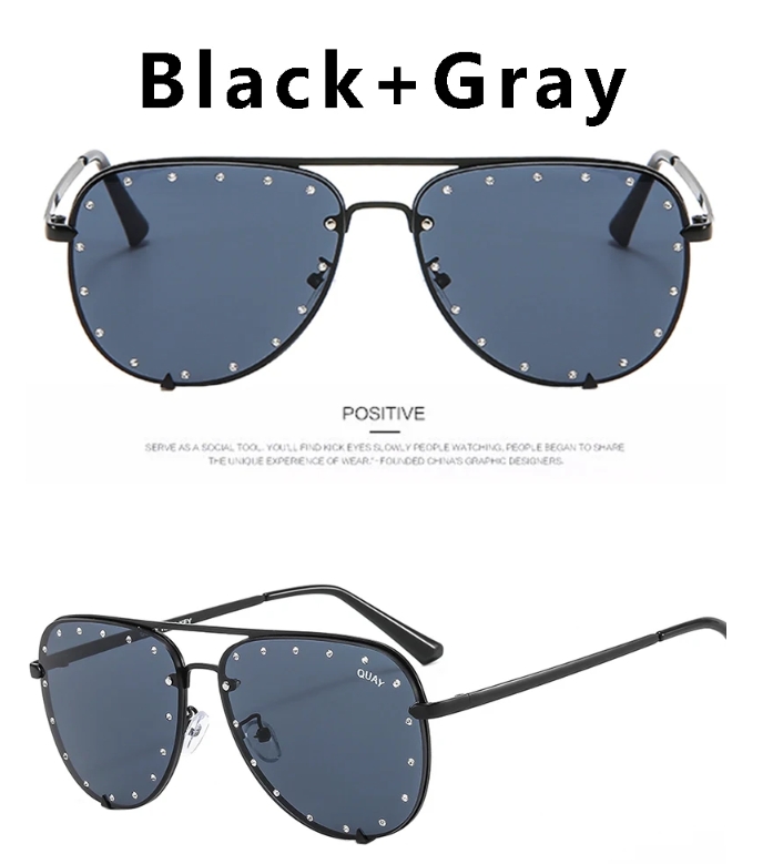 HIGH KEY Sunglasses Women Brand Design Rhinestone Ladies Sun Glasses for Women Quay Pilot Cycling Sunglasses Cycling Glasses
