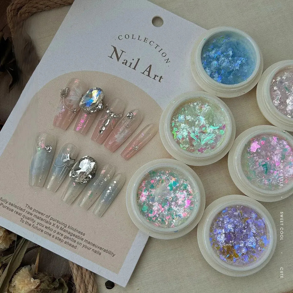 3PCS Nail Art Sequins Ultra-Thin Large Sequins Nail Polish Jewelry Aurora Gradient Embellishment Candy Bright Color Decoration 240627