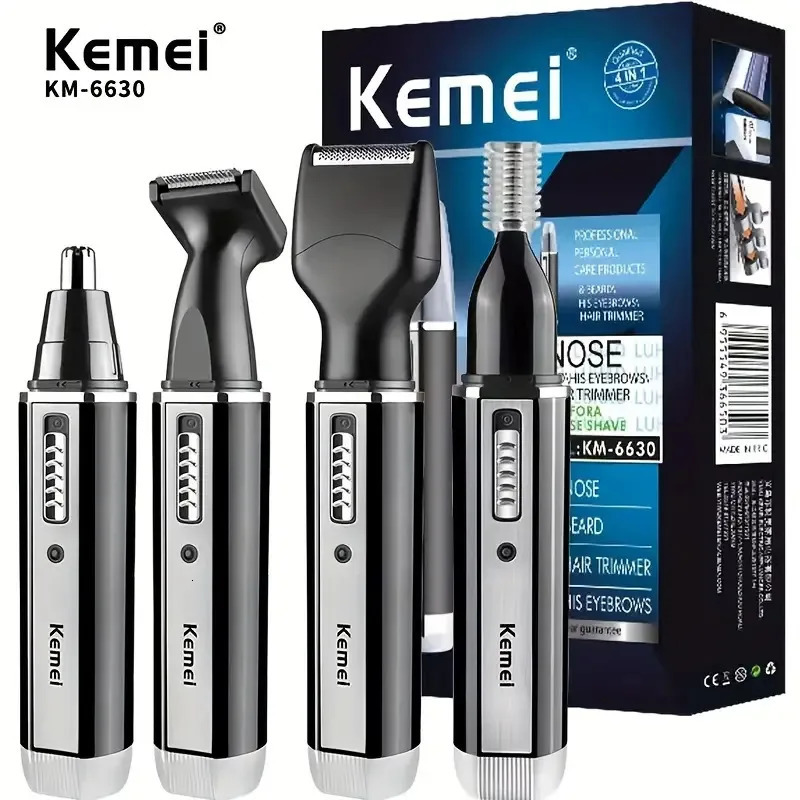 Kemei-6630 Nose Hair Trimmer For Nose Ear Cleaner Rechargeable Nose Trimmer Beard Trimer For Men Shaver Eyebrow Grooming Set 240627