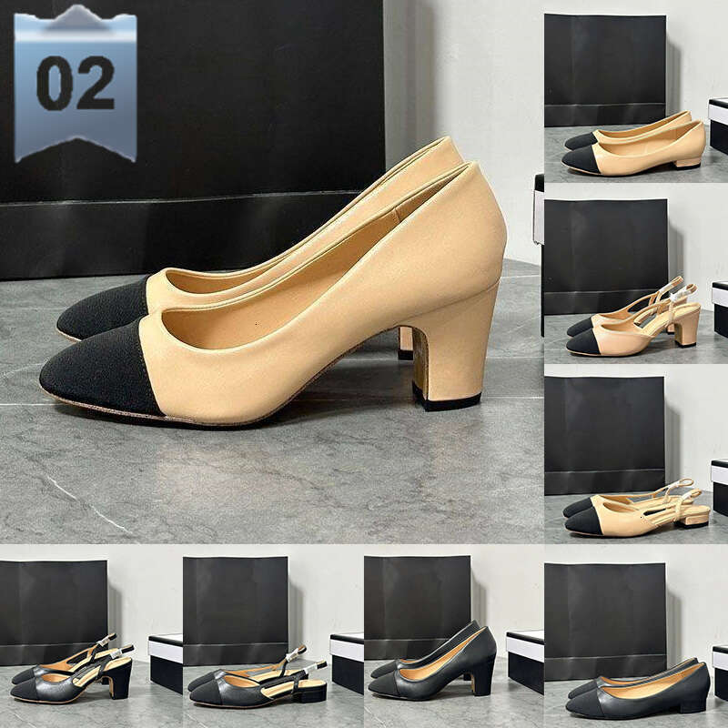 High Designer Heels Sandals For Womens Classic color blocking Heeled Summer Shoes Mix Flats LowHeel Ladies Claquette Luxe Female Sandale Size 35-42 dh tp