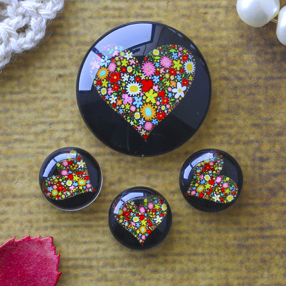 12mm 25mm 14mm 16mm 18mm 20mm Photo Glass Cabochons Round Cameo Set Handmade Settings Stone Heart 05