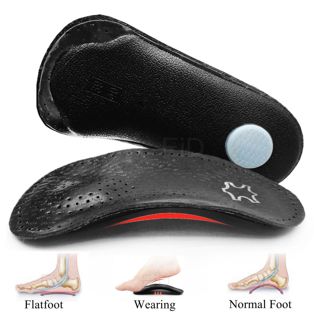 EiD Leather Orthopedic Insoles Orthotics Health Sole Pad For Flat Foot Heel Pain Arch Support Man Woman Shoe insole sole Insert