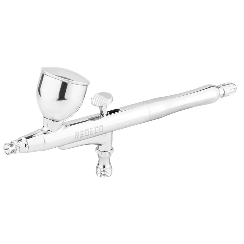 Dual-Action Airbrush With Auto-Centering Nozzle 7cc 13cc Cups 0.2/0.3/0.5mm needle for Modeling Makeup Nail Art Painting Tool 240627