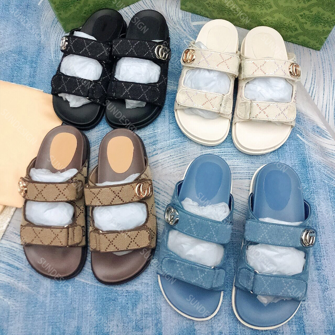 Genuine Leather sandal Slipper Casual Shoe summer beach sandale gladiator Mules hasp New womans mens Flat Slide luxury Designer Sliders sandale size35-42