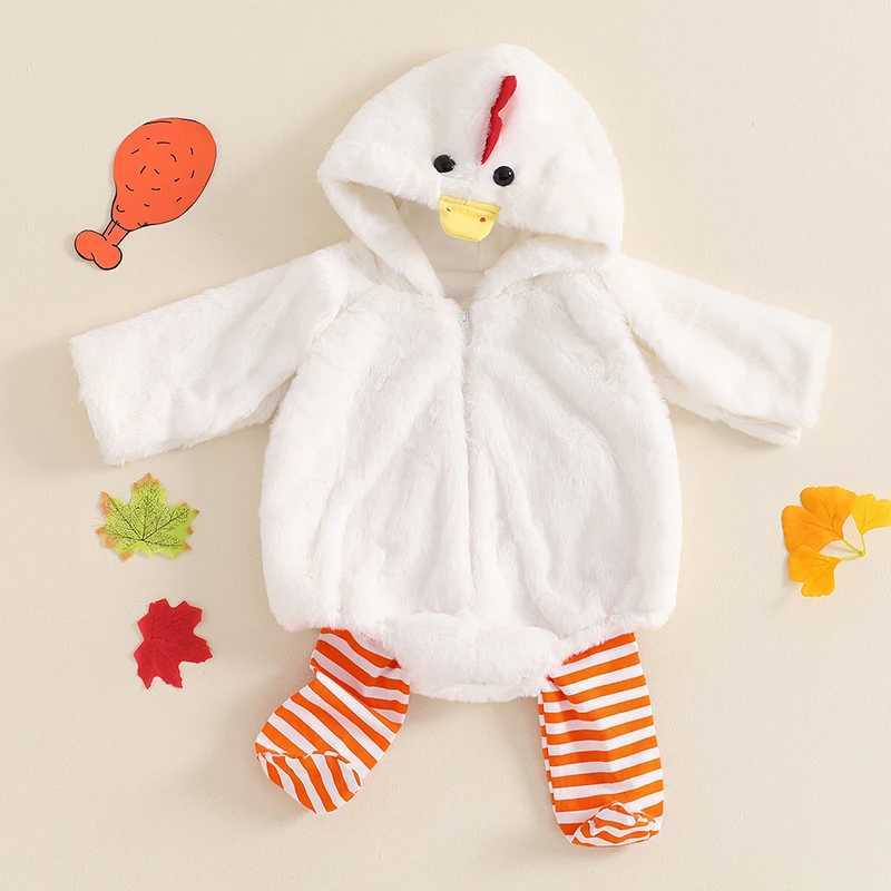 Pajamas Baby girls boys Halloween costumes chicken shaped plush long sleeved hoodies striped pants cute clothes WX5.31