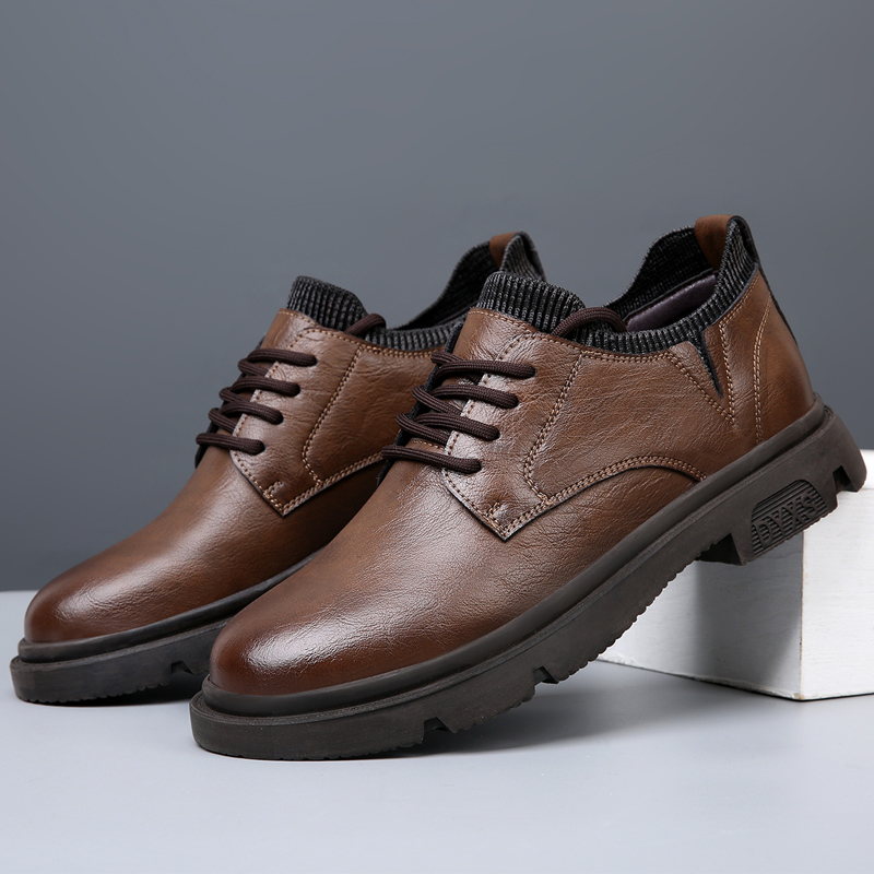 Men Oxford Shoes Trendy Black Casual shoes Luxury British Style Men Boots Outdoor Non-Slip Work Shoes Design Offical Party Boats