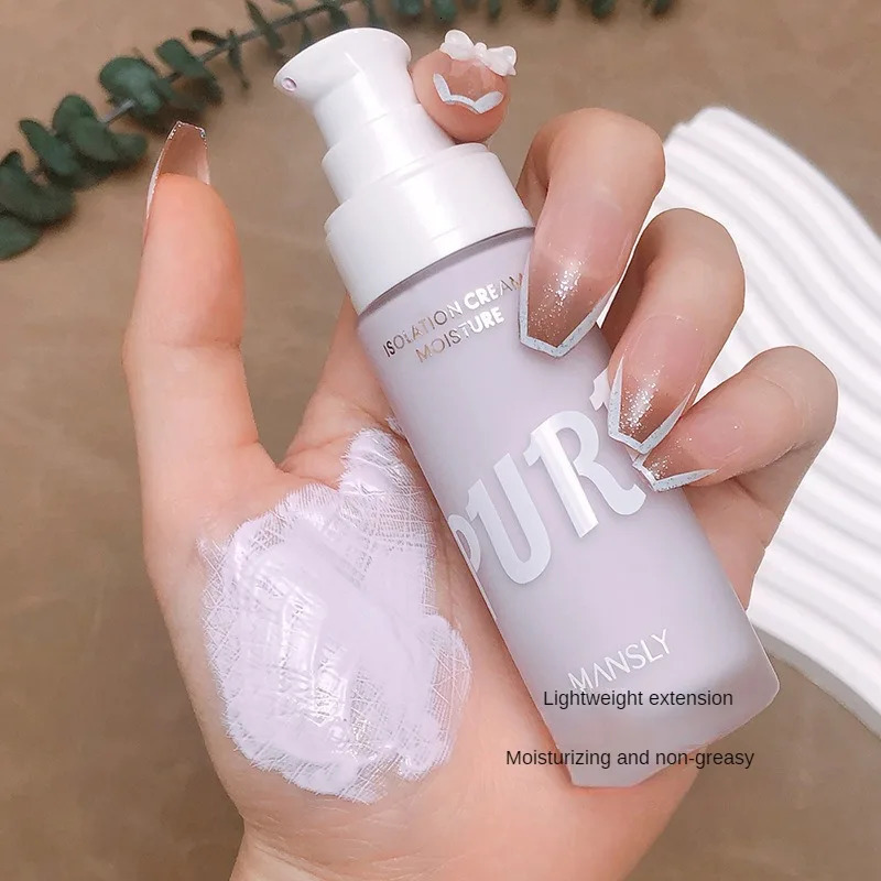 MANSLY Isolation BB Cream Purple Invisible Pore Makeup Front Cream Primer Maquiagem Moisturizer Before Makeup Base Cosmetic 240627