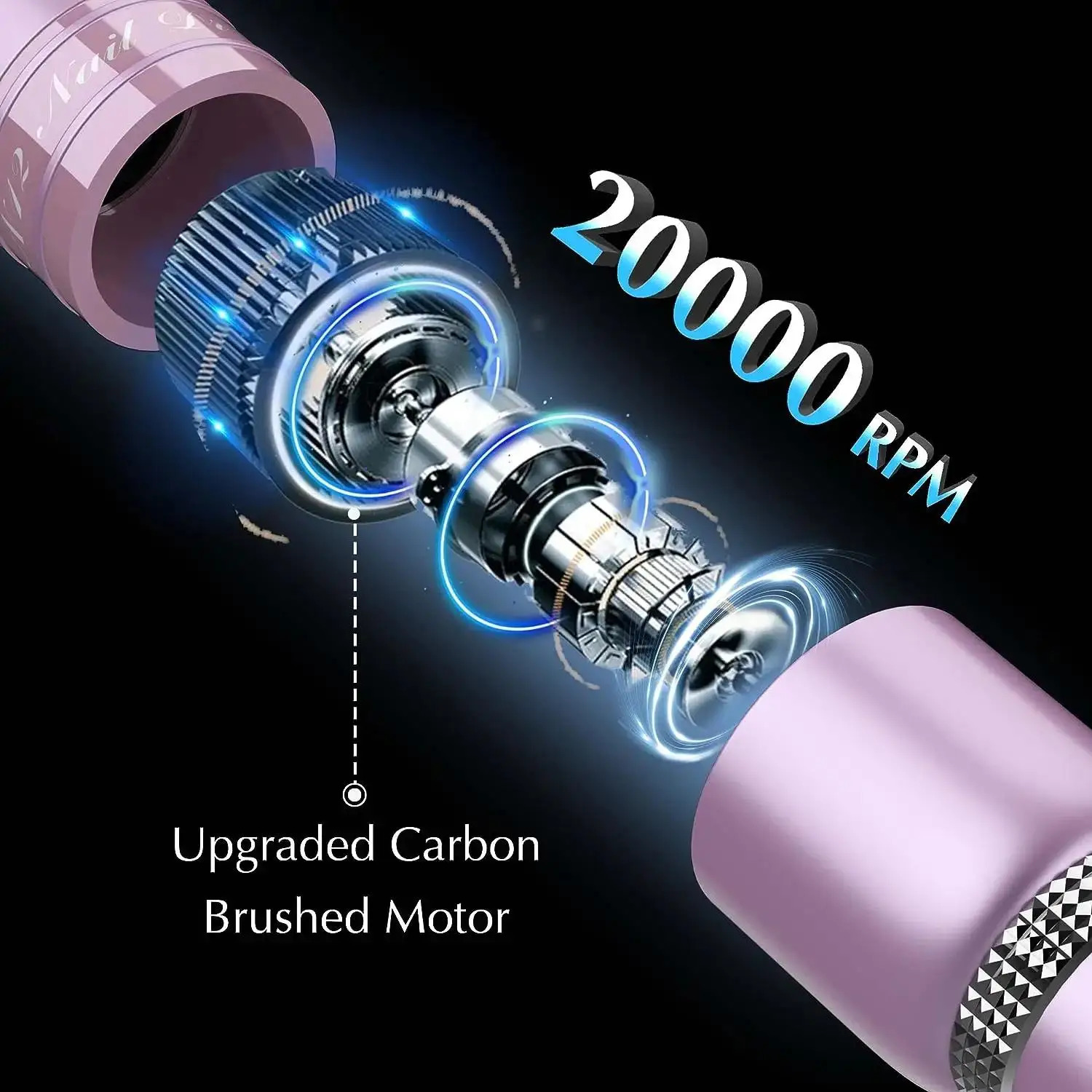 20000RPM Electric Nail Drill Kit with LCD Display Rechargeable Nail File Manicure Accessory for Acrylic Nail Gel Polish Removal 240627