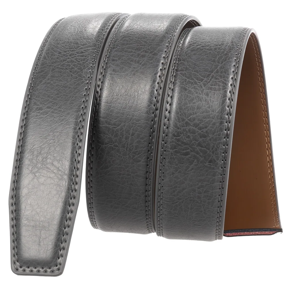 Cow Leather No Buckle 3.5cm Wide Real Genuine Leather Belt Without Automatic Buckle Strap Designer Belts Men High Quality B294