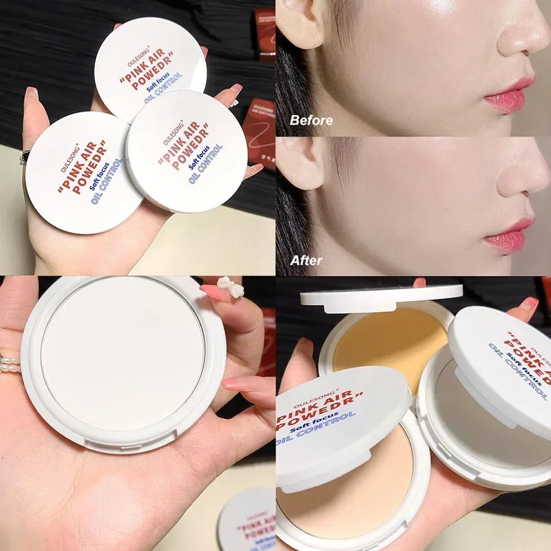 Pressed Powder Transparent White Brighten Oil Control Concealer Lasting Natural Face Makeup Setting Powder Waterproof Cosmetic 240627