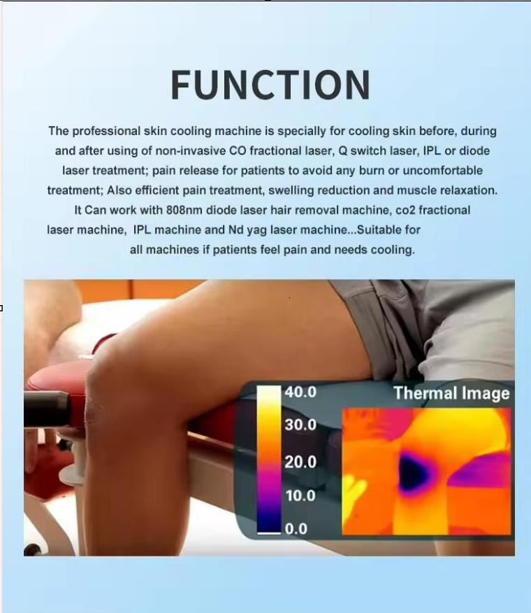 Comfort Cold Therapy Machine -35 Degree Cryo Cooling Machine Cold Air Skin Cool Cryo Cooling Machine For Laser Treatment Zimmer cooling system
