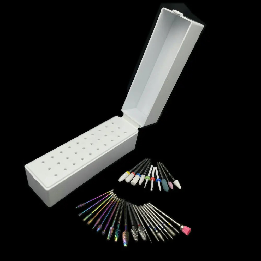 30Pcs Nail Drill Bits Ceramic Diamond Cuticle Efile Carbide r for Home Salon Acrylic Gel Nail Manicure Pedicure Tools 240627