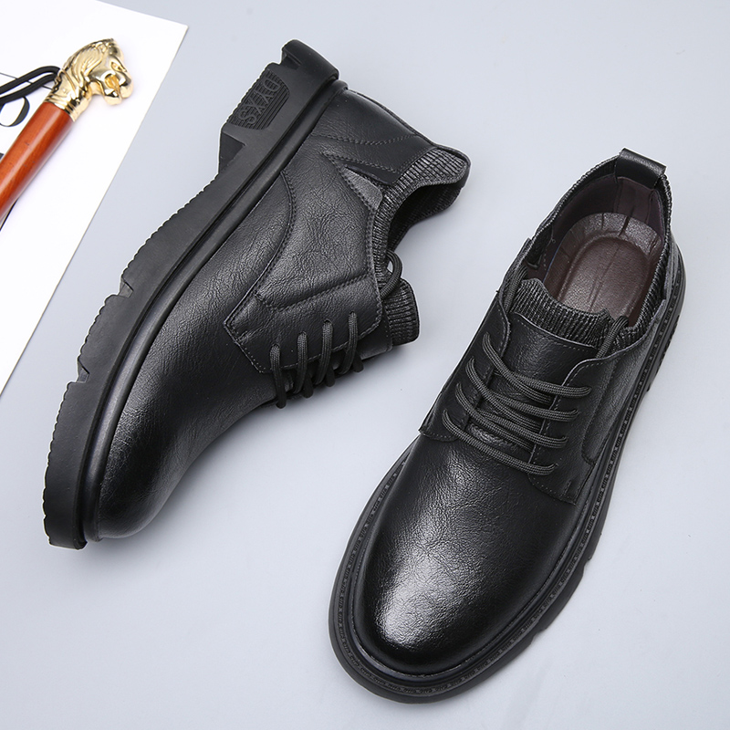 Men Oxford Shoes Trendy Black Casual shoes Luxury British Style Men Boots Outdoor Non-Slip Work Shoes Design Offical Party Boats