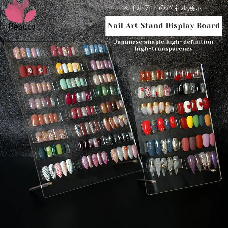 Model Nail Display Board Acrylic Nail Gel Polish Varnish Color Display Card Book Chart False Nail Tips Dedicated Painting Show 240627