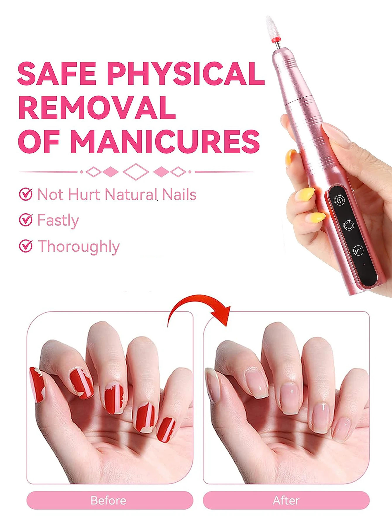 Professional Wireless 35000RPM Rechargeable Electric Nail Drill Machine Multifunctional Nail Polishing Manicure Machine Supplies 240627