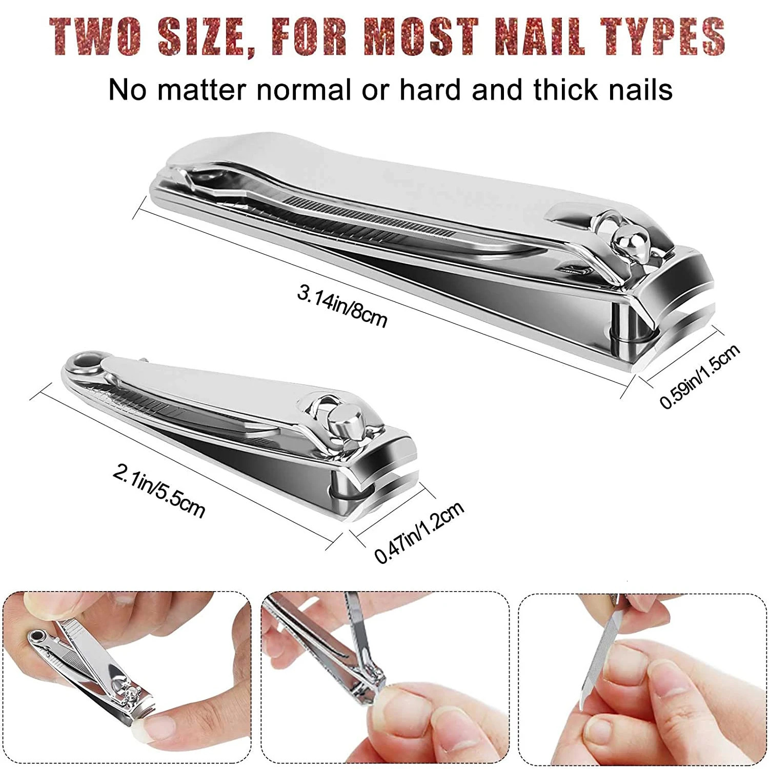 Nail ClipperPremium Stainless Steel Fingernail and Toenail Clipper Cutters Fingernail Clipper Cutters with Nail File Sharp. 240627