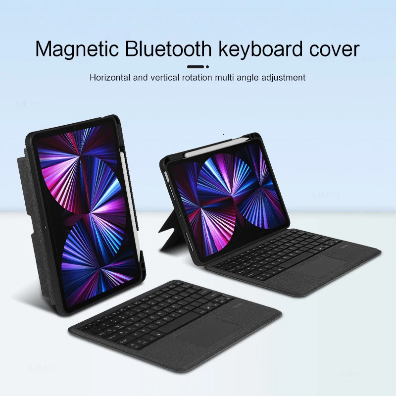 AJIUYU Keyboard For iPad Pro 11 Inch 12.9 - Air 5th 4th 10.2 10th 10.9 Case Magic Smart Keyboard Cove TouchPad Backlight 240621