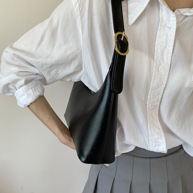 Fashion Underarm Women's 2022 New Bag Korean Simple Black Green Chic Handbags Retro All-Match Shoulder Bags H6.28#42.7