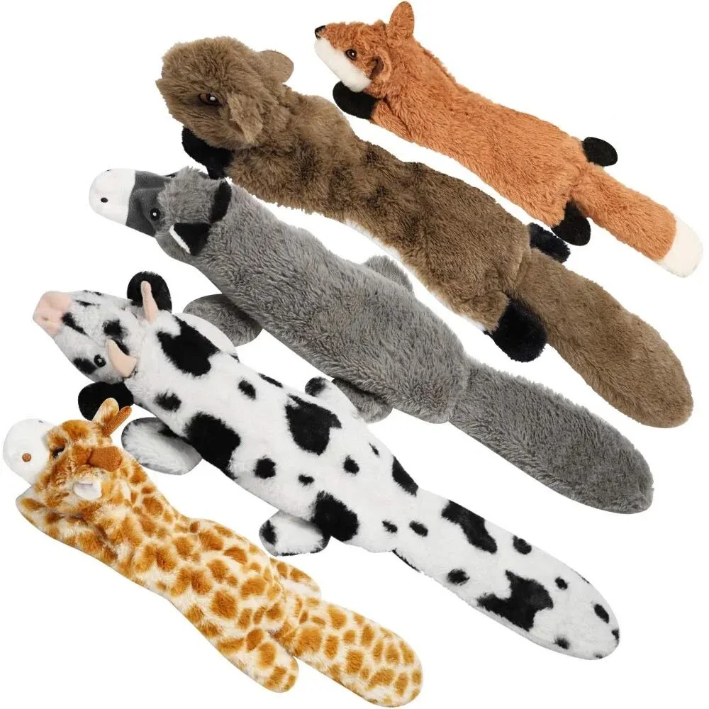 Chew Squeaker Squeaky Pet Plush Stuffingless Fox Fur Toys For Small Medium Large Dog Pets Supplies 1PC Free shipping