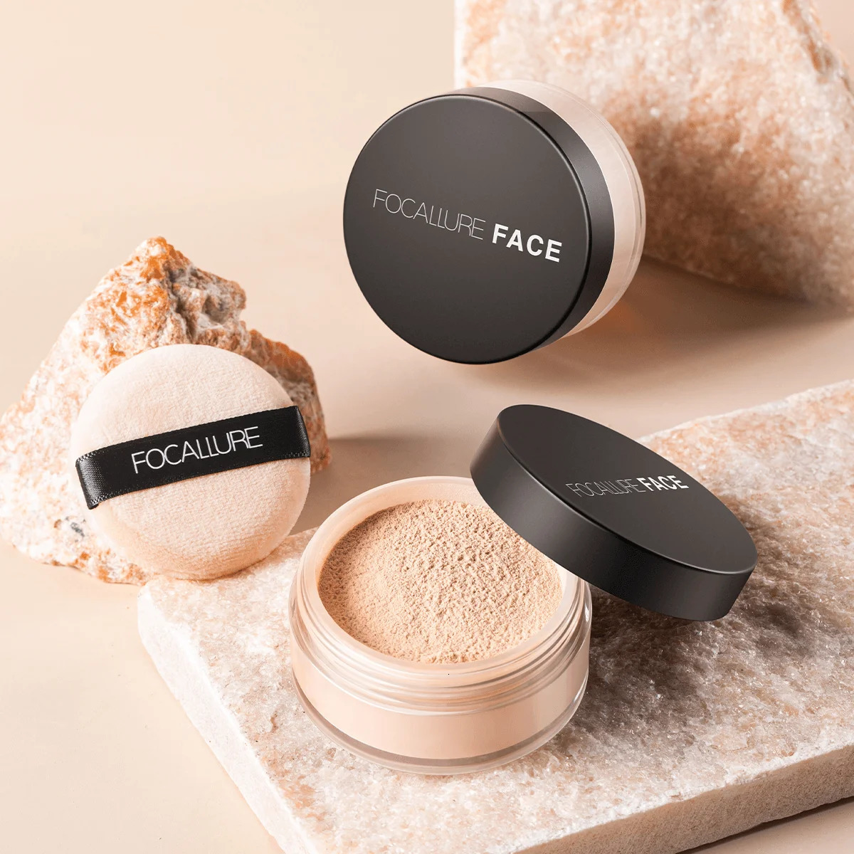 Focallure Invisible Finish Loose Setting Powder Translucent Natural Soft Face Makeup Powder Oil Control Face Loose Powder 240627