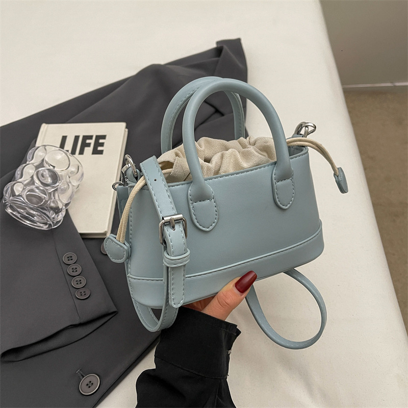 Fashion Drawstring Bucket Handbags for Women 2024 New Summer Simple Casual Shoulder Bags Korean Versatile Crossbody Bag H6.28#32