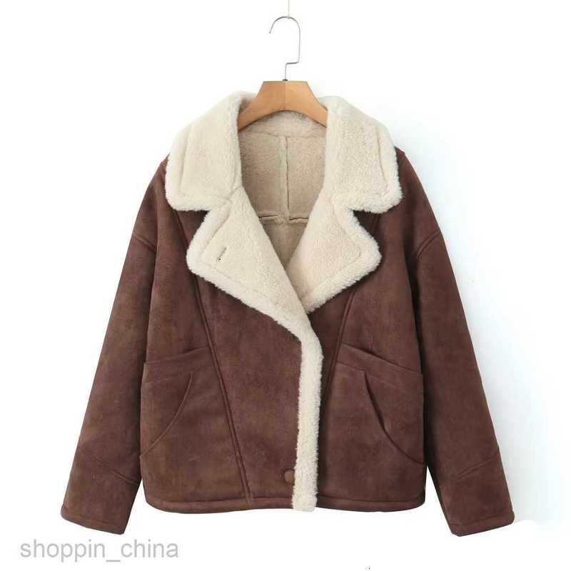 Women Jackets Coats Autumn/Winter New Women's Fashion Loose and Warm Lamb Wool Coat D79245