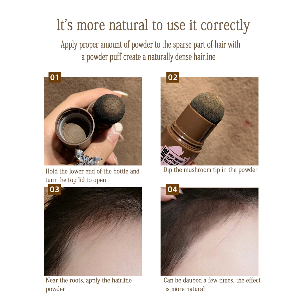 3 Color Hairline Powder Hair Line Shadow Hair Concealer Root Cover Up Hair Shadow Stick Edge Control Repair Gray Brown Coverage