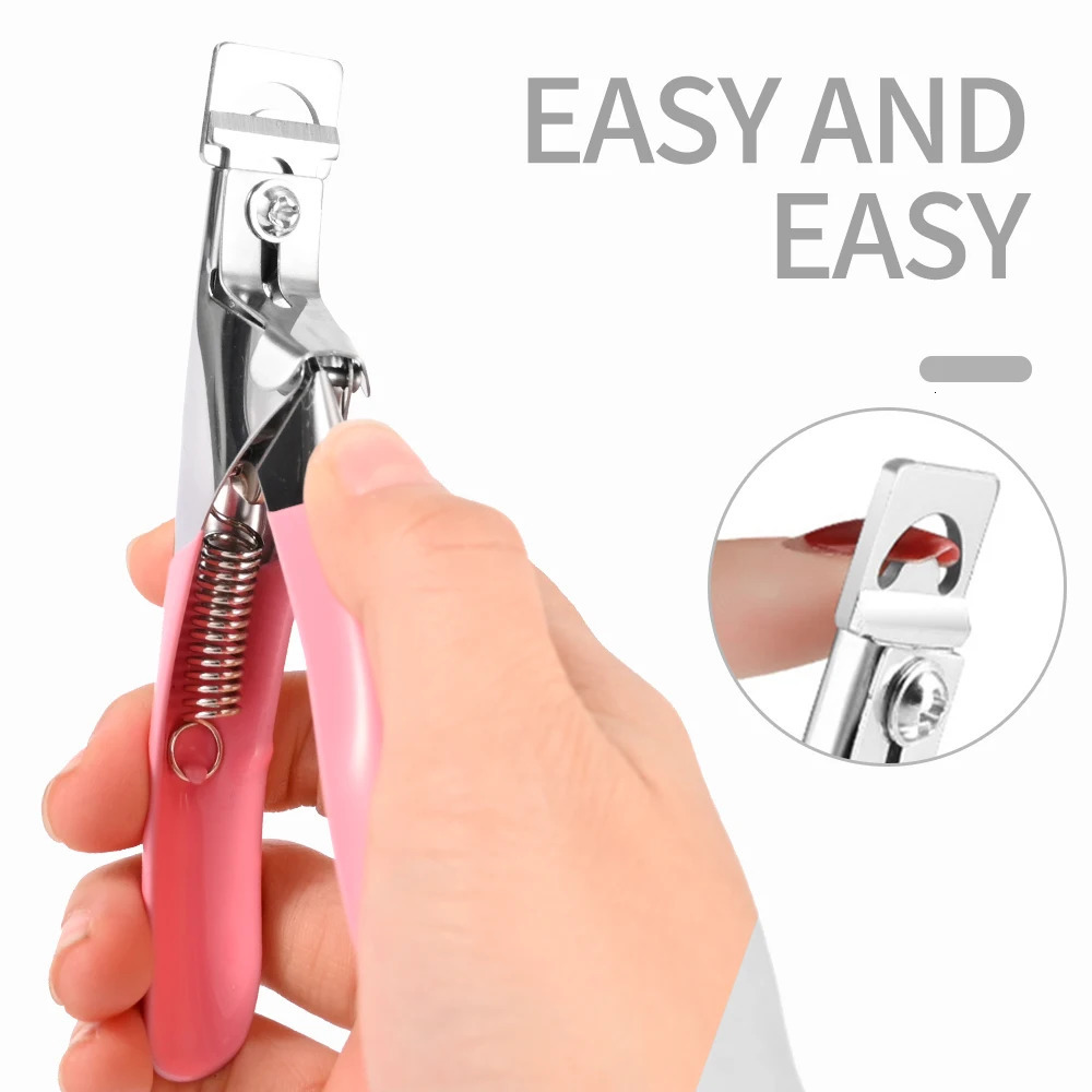 Professional Nail Cutter Special Type U Word False Tips Edge Fingernail Clipper Stainless Steel Nail Trimmer Manicure Accessorie 240627