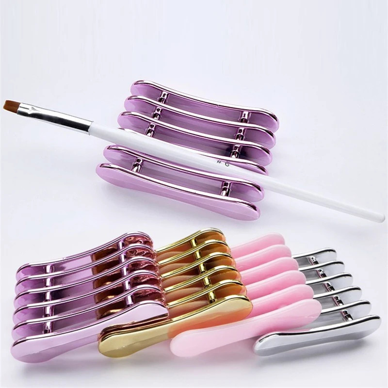 5 Grids Nail Art Painting Brush Holder Nail Brush Rack Painting Pen Rest Holder Stand UV Gel Brush Display Holder Manicre Tools 240627