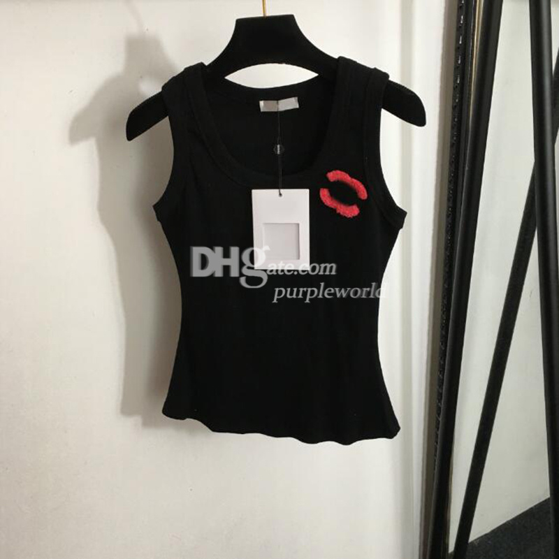 Womens Fitness Tops Knits Pullover Sleeveless Vest Embroidery Pattern Tank Tops Summer Ladies Tops
