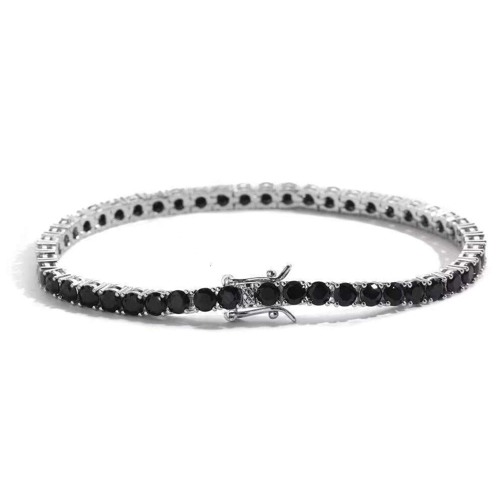 Tennis Bracelet, Jewelry Brand Designer VVS Black Moissanite Bracelet Hip Hop 3mm 4mm 5mm 7-8 inch Ice Dia Pure Sier Valentine's Day Gift