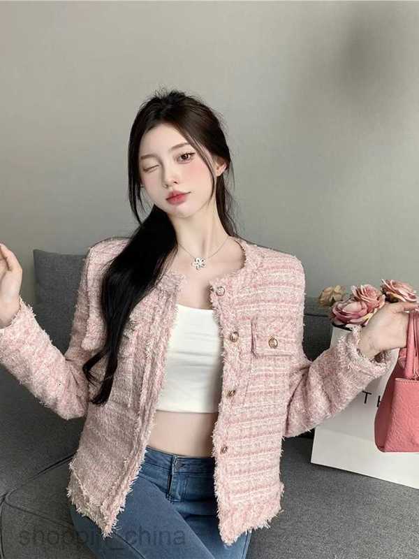 Women Jackets Coats Small Fragrant Coat for Women's Spring and Autumn New Design Sense, Elegance, Wearing Long Sleeves, Unique Short Top for Wome