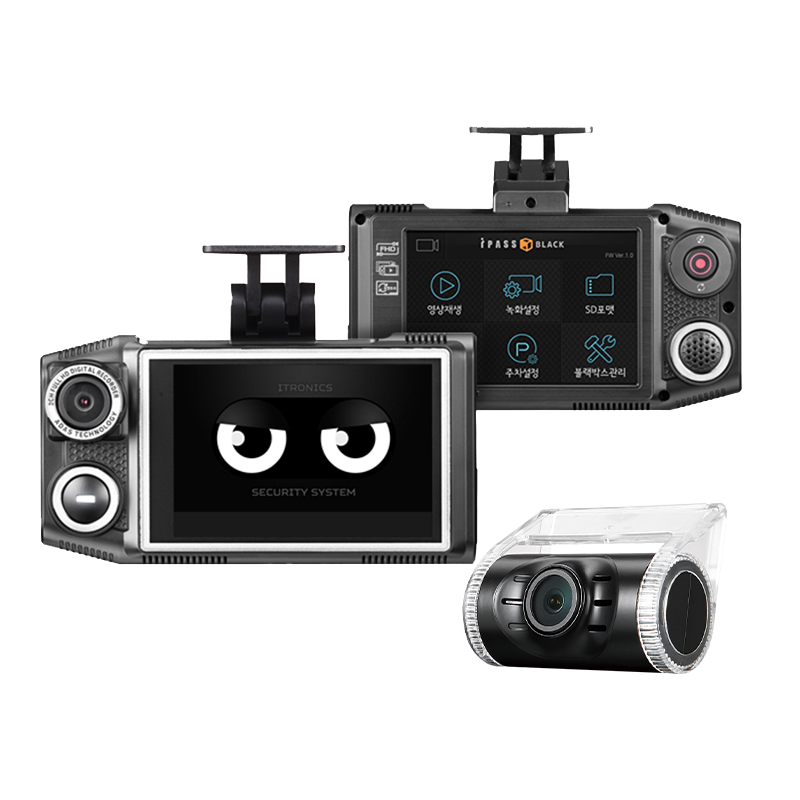 itronics itb 7000plus dash cam front and rear dual for cars car dvr camera back recorder with GPS 24H parking