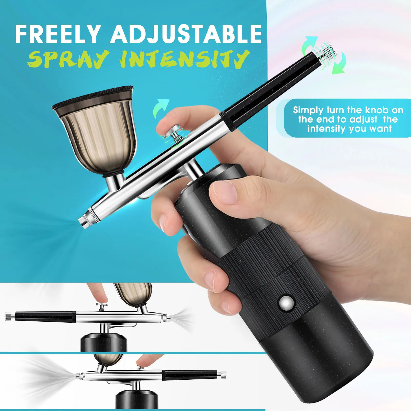 Oxygen Injector Protable Airbrush for Nails Art Paint Air Compressor Nano Fog Mist Spray Gun Manicure DIY Cake Tattoo Sprayer 240627