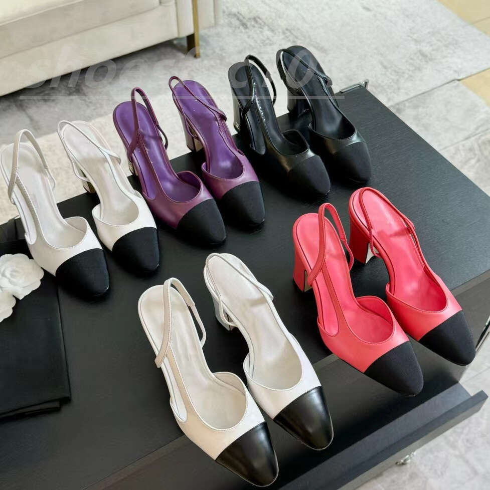 New Platform designer sands Classic High Quity Leather sole 9cm Womens wedding dress shoes summer thick heels round head slides 100% cowhide large size lady sandal