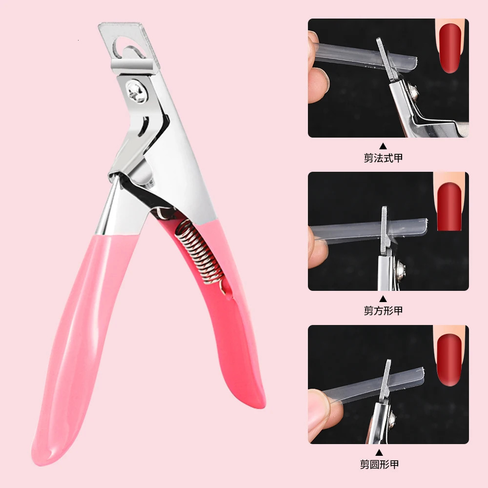 Professional Nail Cutter Special Type U Word False Tips Edge Fingernail Clipper Stainless Steel Nail Trimmer Manicure Accessorie 240627