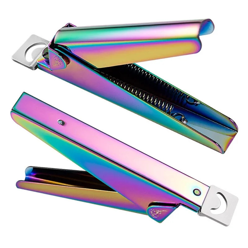 Professional Nail Art Clipper Special type U word False Tips Edge Cutters Manicure Colorful Stainless Steel Nail Art Tools 240627