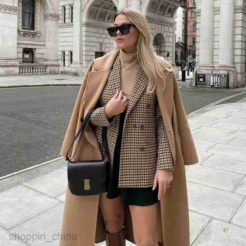 Women Jackets Coats Women's Autumn New Checkered Double breasted Coat Personalized Suit Top 5 Colors